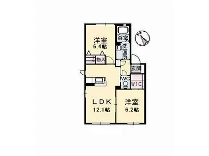 シャーメゾン ヴェルジュール I棟(2LDK/1階)の間取り写真