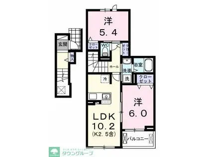 エール アン(2LDK/2階)の間取り写真