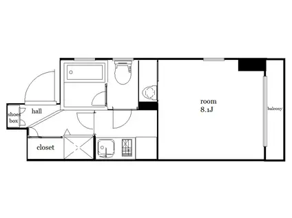 扇橋丸貞ビル(1K/9階)の間取り写真