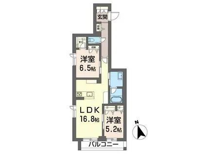 グランエスポア早稲田(2LDK/2階)の間取り写真