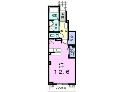 ヒルサイド・NJ(ワンルーム/1階)の間取り写真