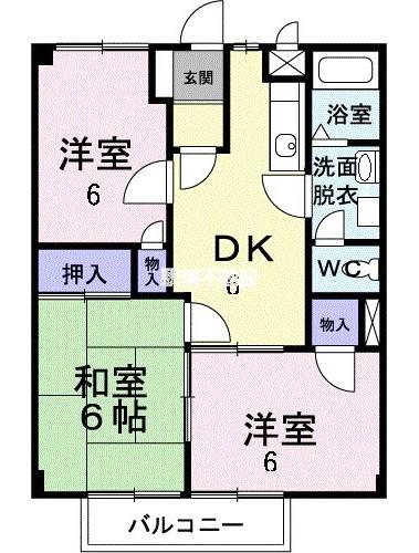 メゾンソレイユ(3DK/1階)の間取り写真