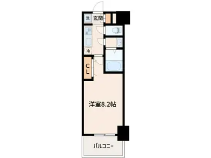 LUXE新大阪サウス(1K/2階)の間取り写真