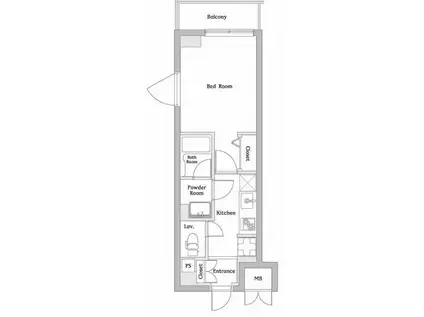 N-STAGE下総中山(1K/4階)の間取り写真