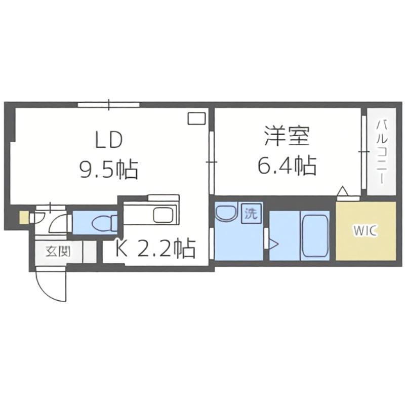 グランスター8(1LDK/4階)の間取り写真