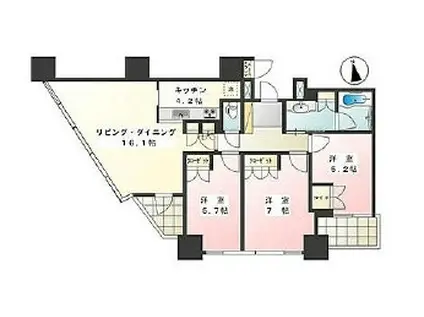 ザ・センター東京(3LDK/15階)の間取り写真