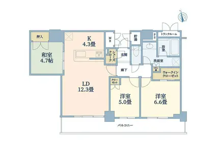 ザ宝塚タワー(3LDK/16階)の間取り写真