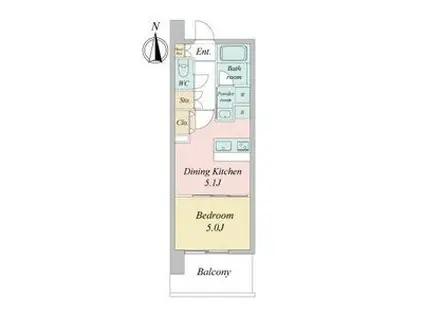 エルスタンザ仙台駅東(1DK/3階)の間取り写真