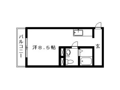 ステージア(ワンルーム/1階)の間取り写真