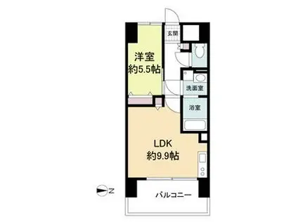 LA DOUCEUR山王(1LDK/6階)の間取り写真