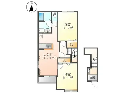 ビビエンダ(2LDK/2階)の間取り写真