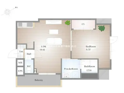 VIVERE呉服(1LDK/7階)の間取り写真