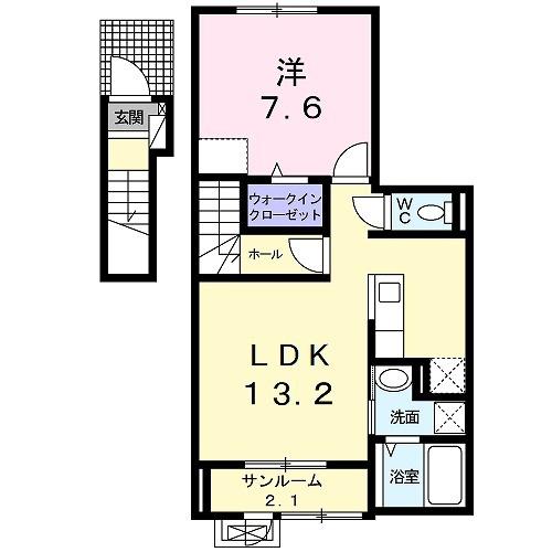 シェーネ(1LDK/2階)の間取り写真