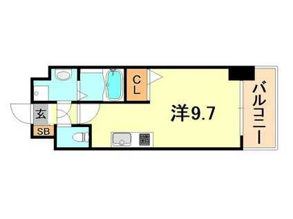 アプリーレ神戸元町(ワンルーム/7階)の間取り写真