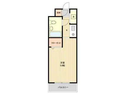 ジョイフル氷川台(1K/4階)の間取り写真