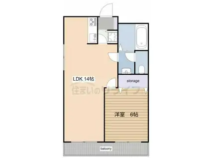 パークハイムD(1LDK/8階)の間取り写真