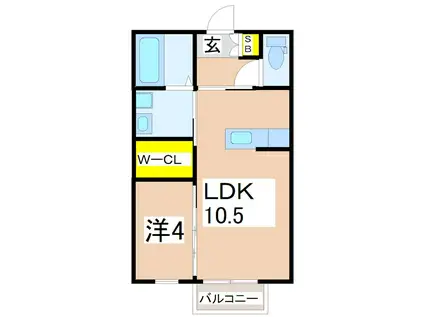 RAPTOR B(1LDK/2階)の間取り写真