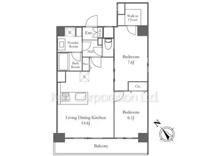 ルミシティ月島(2LDK/5階)の間取り写真