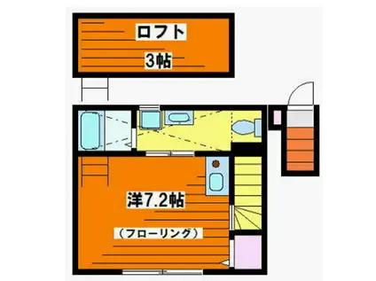 FILLE FLATS-KYODO(ワンルーム/1階)の間取り写真