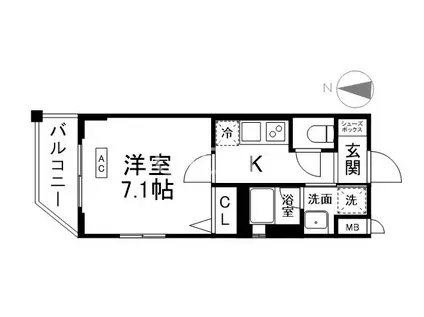 ベラジオ雅び京都円町II(1K/3階)の間取り写真
