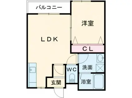 ヴィアーレ大塔(1LDK/1階)の間取り写真