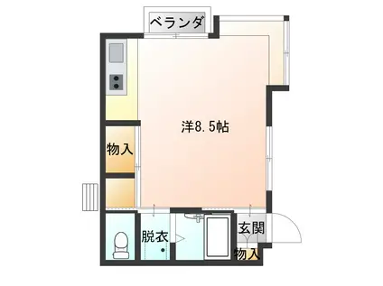 クリスタルハイツ(ワンルーム/1階)の間取り写真