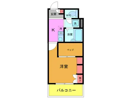 CRANEIII(1K/2階)の間取り写真