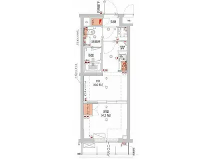 ハーモニーレジデンス武蔵小杉フォレストスクエア(1DK/3階)の間取り写真