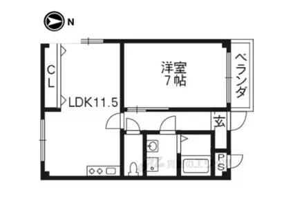 ヤムズⅢ(1LDK/5階)の間取り写真