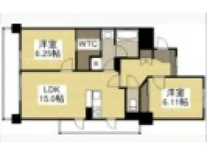 カサ・セグーラ幸町(2LDK/8階)の間取り写真