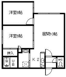 オーベルジュ3(2LDK/2階)の間取り写真