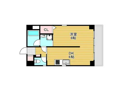 F-CUBE 1ST TOYONAKA STA.SIDE(1DK/5階)の間取り写真