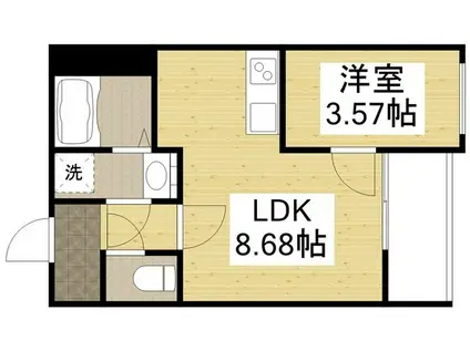 エフコートI(1LDK/3階)の間取り写真