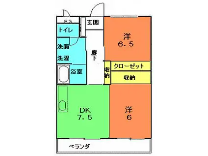 シトラスヒルズ(1LDK/1階)の間取り写真