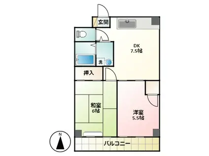 三ツ木駅前ビル(2DK/4階)の間取り写真