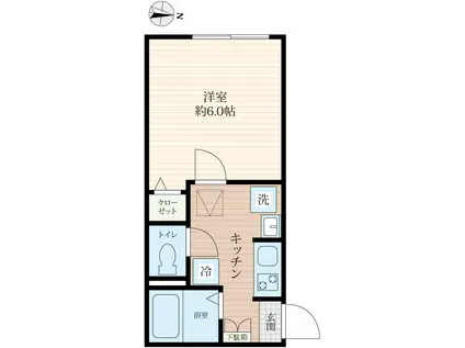 TRINITY 日進町(1K/1階)の間取り写真