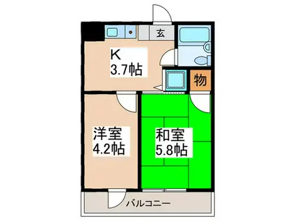 ステップス(2K/2階)の間取り写真