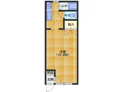 コーポ花井(ワンルーム/2階)の間取り写真