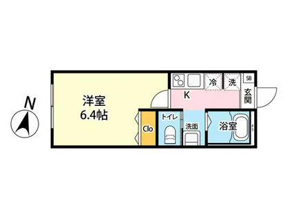 キャメル北越谷4(1K/1階)の間取り写真