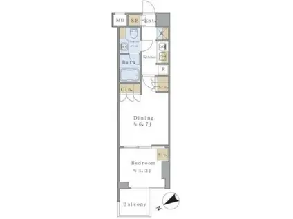 BRILLIA IST 千駄ヶ谷 ブリリアイスト千駄ヶ谷(1DK/2階)の間取り写真