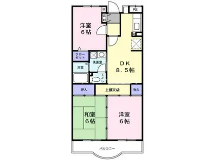 オークランド5弐番館(3DK/3階)の間取り写真