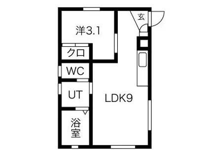 CERES岩塚駅前 B(1LDK/4階)の間取り写真