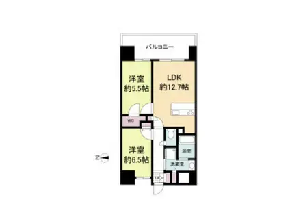 LA DOUCEUR山王(2LDK/10階)の間取り写真