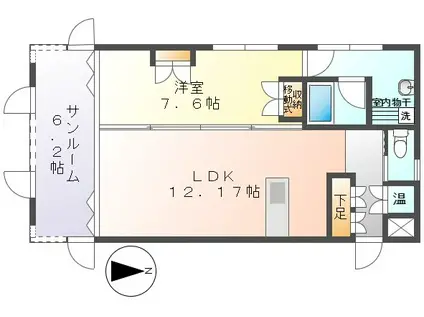 ビレッジ・ムーヴ(1LDK/3階)の間取り写真