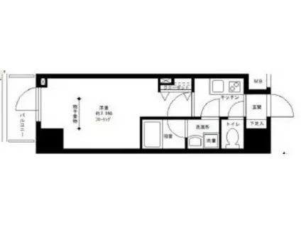 プライムアーバン白山(1K/9階)の間取り写真