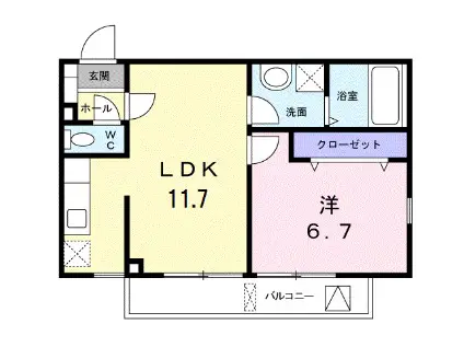 ブランポルテ(1LDK/3階)の間取り写真
