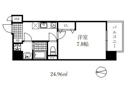 リヴィアス コウベ クレスト(1K/3階)の間取り写真
