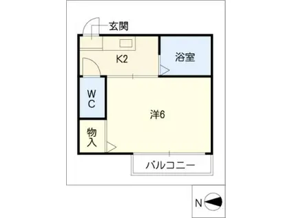 メゾンドフタツイリ(1K/2階)の間取り写真