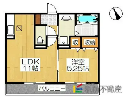 メルベーユ・セントレ(1LDK/2階)の間取り写真