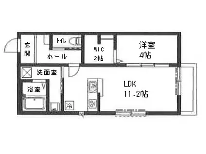 ラシーネ越後山壱番館(1LDK/1階)の間取り写真